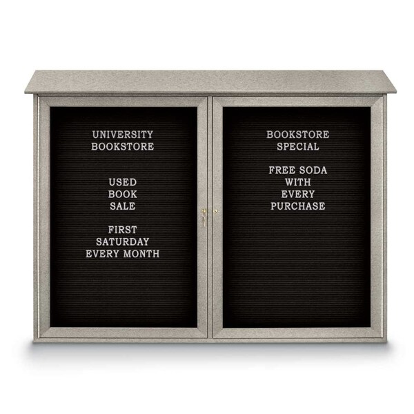 Indoor Enclosed Combo Board, 48"x36", Satin Frame/Burgundy & Forbo